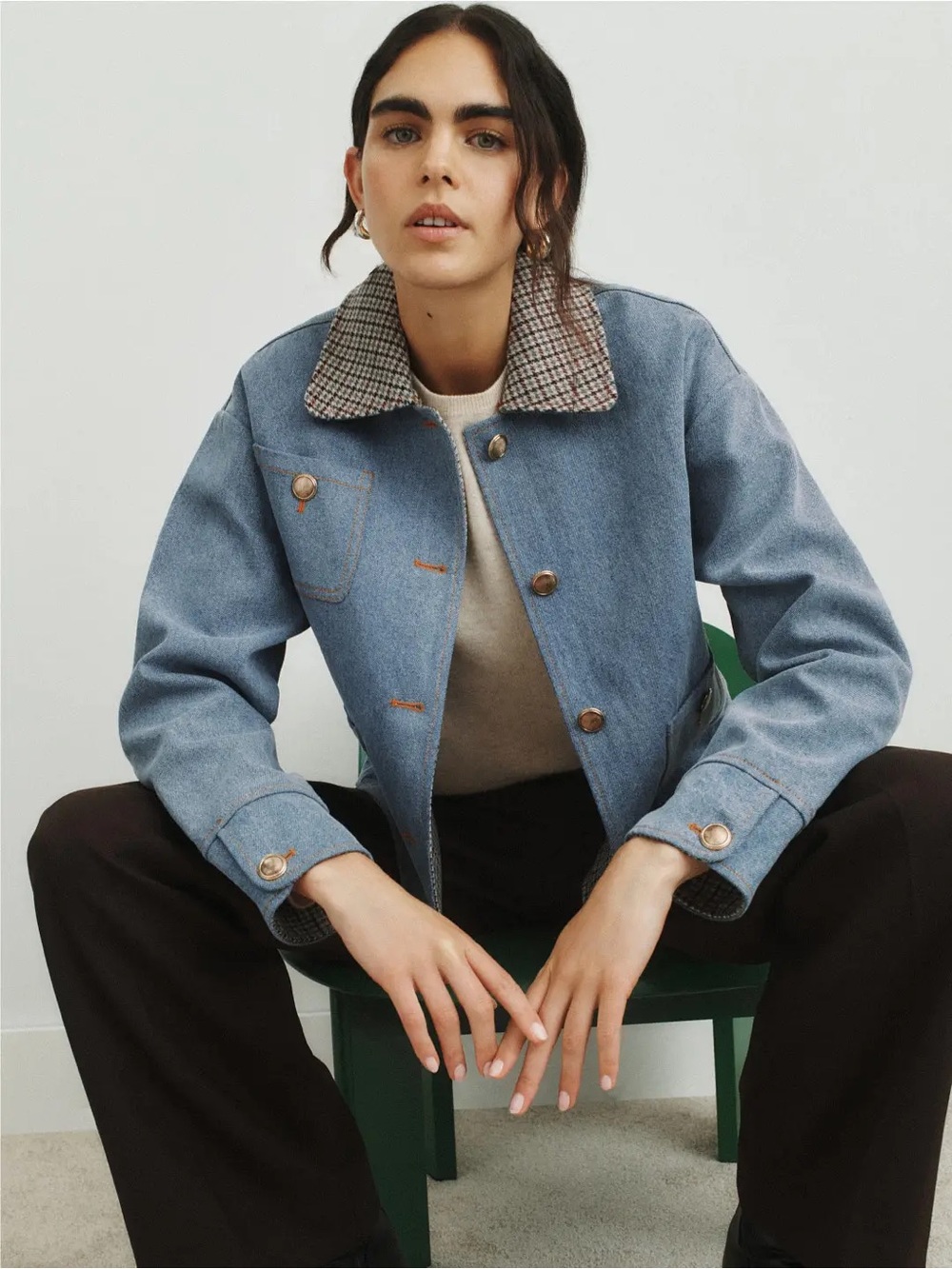 SANDRO Elias Denim Jacket 38 - Picture 2 of 10